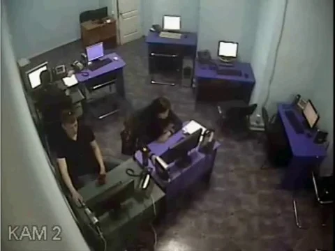 VV1633 Workplace banter goes wrong Stock Footage 129454459