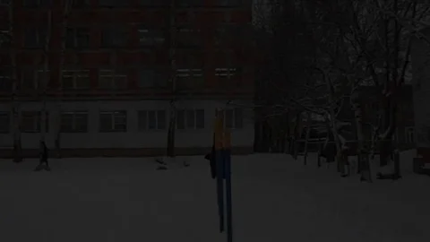 VV1639 Monkey bar fail in snow 스톡 동영상 129458065