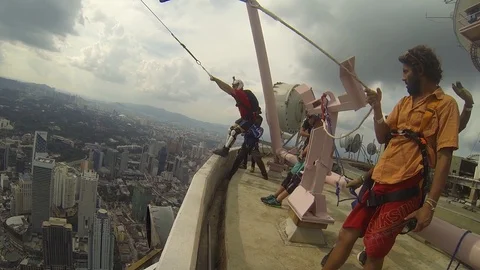 VV1770 KL Tower bungee base jump Stock-Footage 129461264