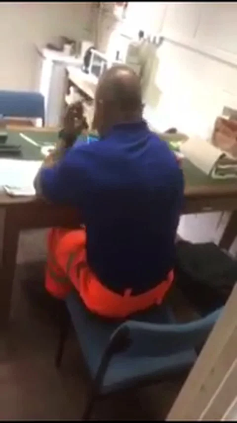 VV1874 Co worker get scare pranked Stock-Footage 129455300