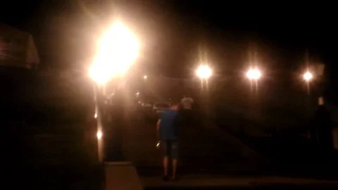 VV2204 SUV navigates steps through town center 스톡 동영상 129399525