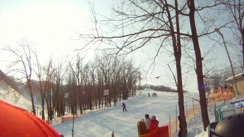 VV2475 Winter ski fails Stock-Footage 129456191