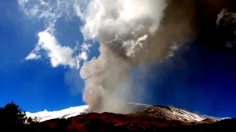 VV257  Etna Time Lapse Eruption full HD 23 Novembre 2013 Stock-Footage 129453873