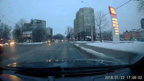 VV2774 Driver tries to avoid a collision with car and hits bus Stock-Footage 129459437