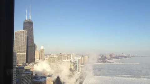 VV285  Chicago winter arctic vortex Stock-Footage 129400849
