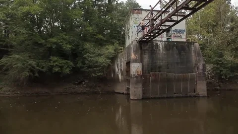 VV307  HUGE FAIL Bridge Jump Bellyflop Stock-Footage 129404836