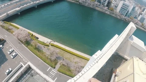 VV3282 Front urbex flip in Hiroshima Stock-Footage 129454761