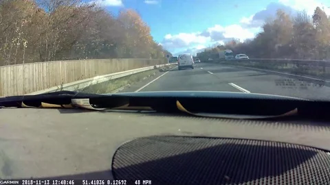 VV3359 Rogue Biker going wrong way on A20 Stock-Footage 129828198