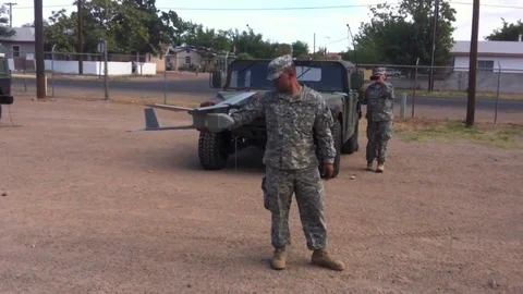 VV368 Army UAV flight fail Stock-Footage 129455149