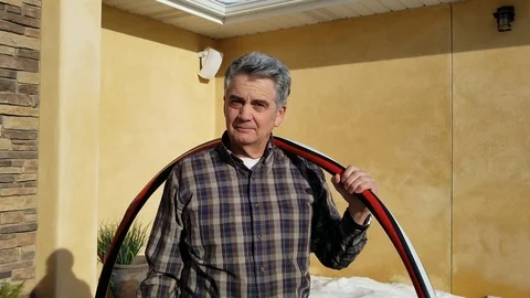 VV3696 Sword Swallowing While Hula Hooping! Stock-Footage 129459392