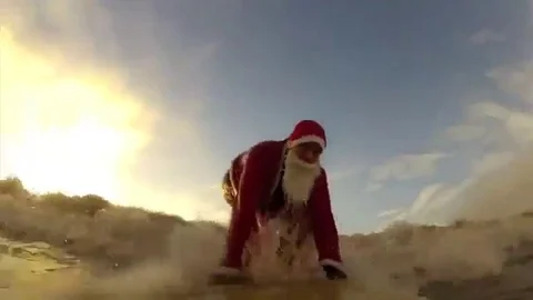 VV40  Santa Surfer! Stock-Footage 129458226