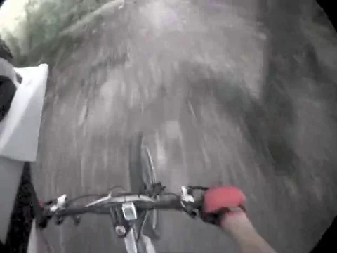 VV443 Biking in the woods Stock-Footage 129453576