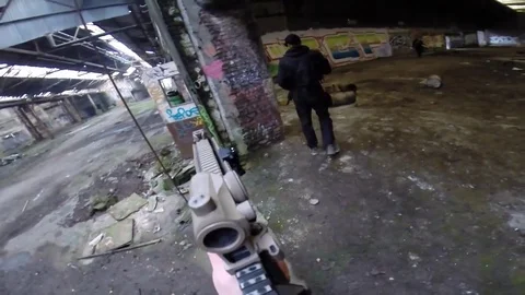VV747 Hilarious airsoft fail! Stock-Footage 129405825