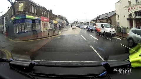 VV780 Driver plays chicken with fire engine! Stock-Footage 129455674