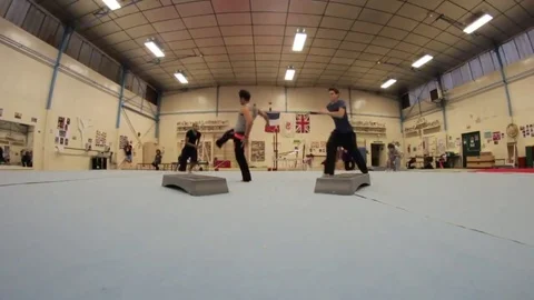 VV87  Flip routine gone wrong! FAIL Stock-Footage 129401000