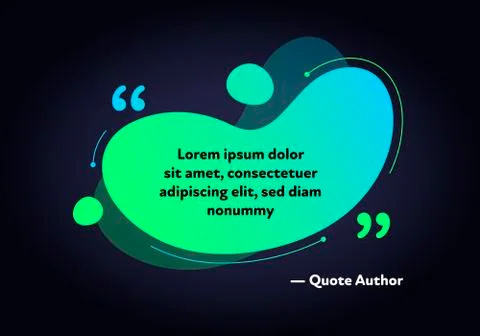 Vvector fluid mephis quote frame template. Acid green gradient liquid shape Stock Illustration