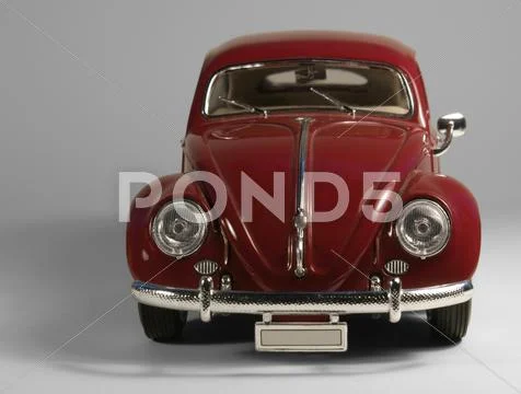 Vw beetle model car front in light back Stock Photos
