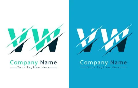 VW Letter Logo Vector Design Template Elements Stock Illustration