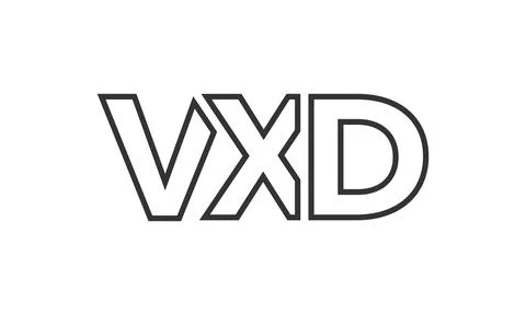 VXD logo design template with strong and modern bold text. Initial based ve.. Stock Illustration