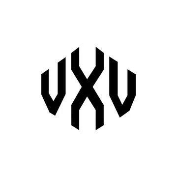 VXV letter logo design with polygon shape. VXV polygon and cube shape logo .. Stock Illustration