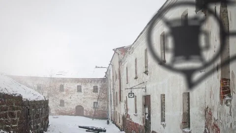 Vyborg Castle inside Stock Footage 70088049