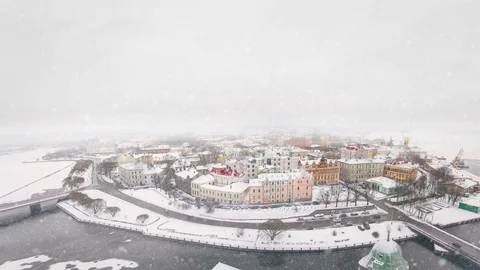 Vyborg winter panorama Stock Footage 70087851