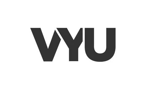 VYU logo design template with strong and modern bold text. Initial based ve.. Stock Illustration