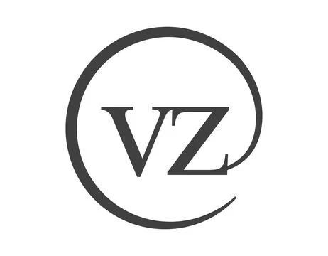 VZ logo from two letter with circle shape email sign style. V and Z round l.. Stock Illustration