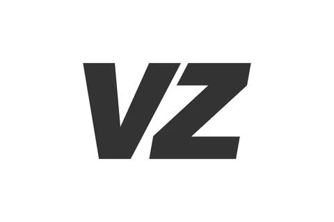 VZ Techno Editable Font Logo For Corporate Branding. Bold, Futuristic Desig.. Stock Illustration