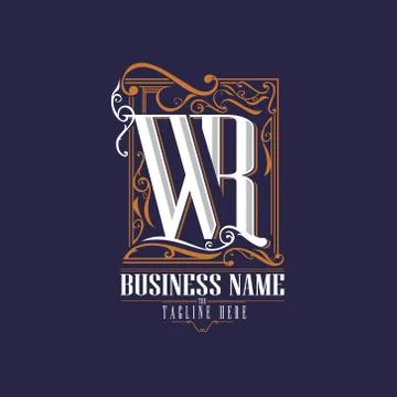 W and R logo, vector. letter based. Ilustración de archivo