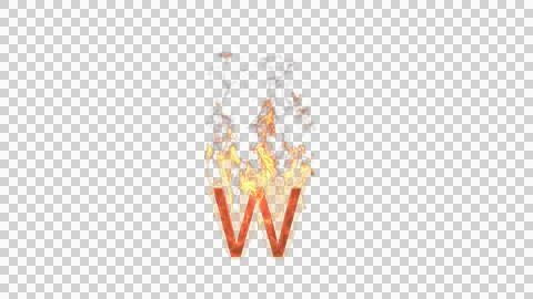W - Burning letter Stock Illustration