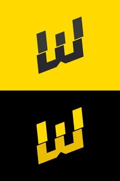 W font letter logo, lightning flash power design. For energy labels, rock mus Stock Illustration