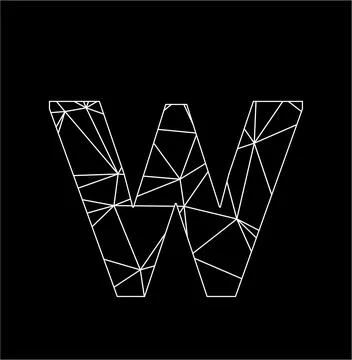 W geometric triangle block chain font Stock Illustration