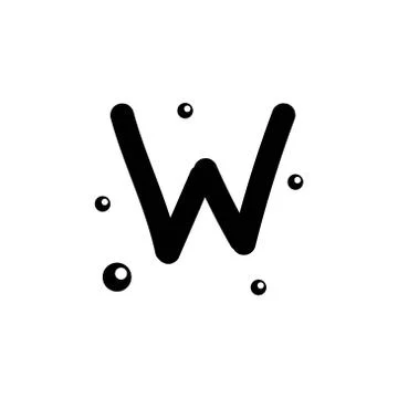 W hand drawn alphabet  vector design template illustration Stock Illustration