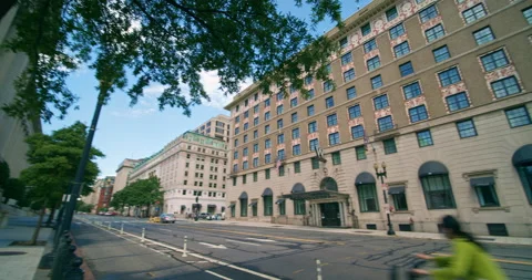 The W Hotel in washington D.C., wide angle pan Stock Footage 138503516