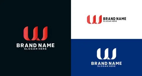 W Letter Abstract Monogram logo design w icon Stock Illustration