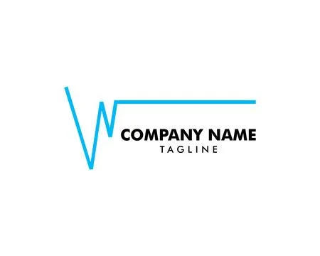 W Letter ECG Pulse Logo Template Illustration Design 스톡 일러스트