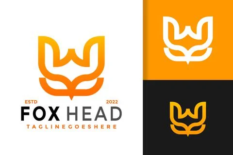 W Letter Fox Head Logo Design, brand identity logos vector, modern logo, Logo Illustrazione stock
