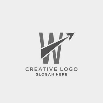 W letter initial incorporated with Arrow logo design vector illustration. Usa Stock Illustration