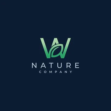 W Letter Leaf Logo Icon Design Vector Stock Illustration