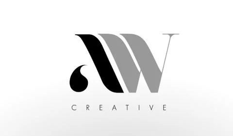 A W Letter Logo Design. Creative AW Letters Icon Stock Illustration