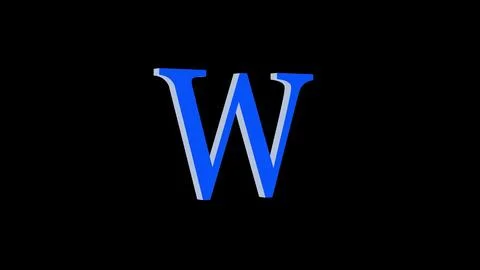 W letter logo loopable blue color black background Illustrazione stock