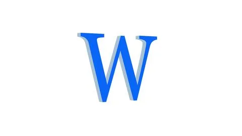 W letter logo loopable blue color white background Stock Illustration