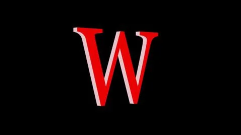 W letter logo loopable red color black background Illustrazione stock