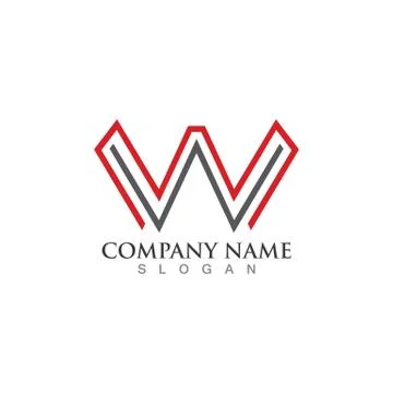 W Letter Logo Template Stock Illustration