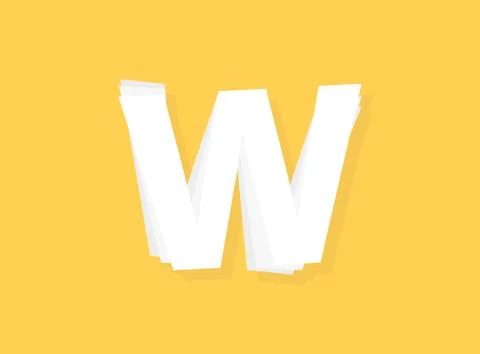 W Letter vector font, modern layers design. Eps10 illustration 스톡 일러스트