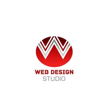 W letter vector icon for web design studio Stockillustratie