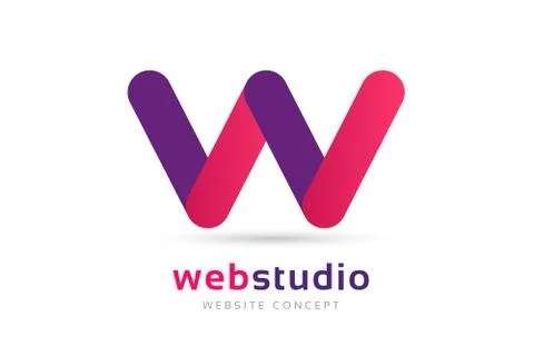 W letter vector logo icon template Stock Illustration
