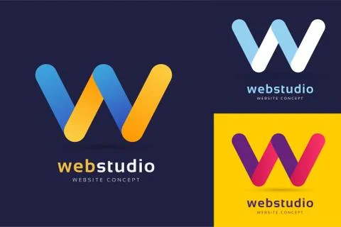 W letter vector logo icon template 스톡 일러스트