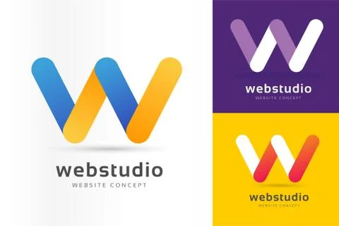 W letter vector logo icon template Stock Illustration